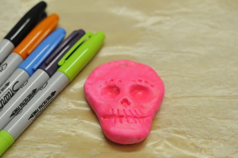 self hardening clay skull